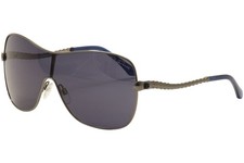 Roberto Cavalli Women's Agena 793S 793/S 08B Silver/Blue Lens Shield Sunglasses