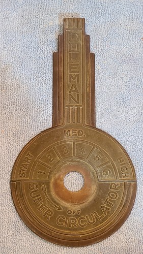 Antique 1930's COLEMAN Sign Plaque For Super Circulator Furnace 9" Emblem (A15)