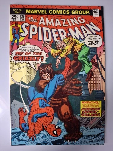 Amazing Spider-Man #139 VF 8.0. ~ 1st app Grizzly ~ Marvel 1974 ~ MVS intact