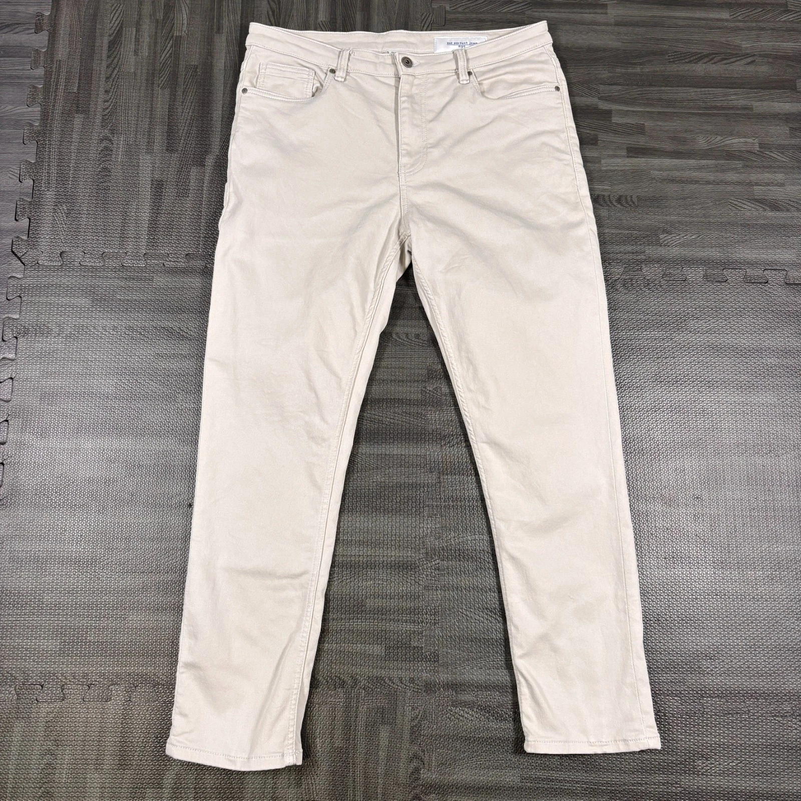 The Perfect Jean Denkhaki Pants Men 34x30 Gray Slim Fit Casual
