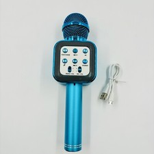 Wireless Bluetooth Handheld Karaoke Microphone Speaker Player Kids Party Blue