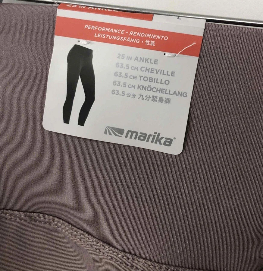 Pantalones deportivos de yoga MARIKA Dri-Wik para mujer talla L malva leggings banda en la cintura nuevos con etiquetas $70 Foto 4 de 4
