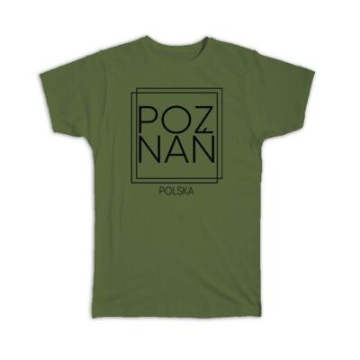 Gift T-Shirt : POZNAN Poland Square Modern Minimalist Font