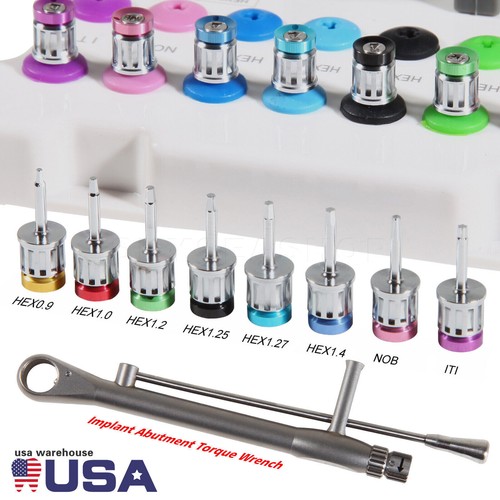 Dental Universal Implantat Prothesen Set + Drehmomentschlüssel Schraubendreher Handschrauber - Bild 11 von 22