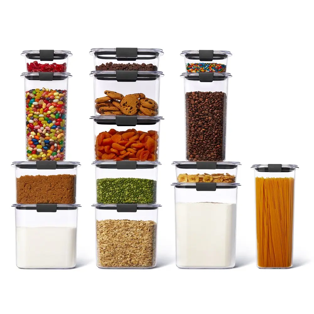 Rubbermaid Brilliance Pantry Set of 3 Food Storage Canisters with Latching  Lids