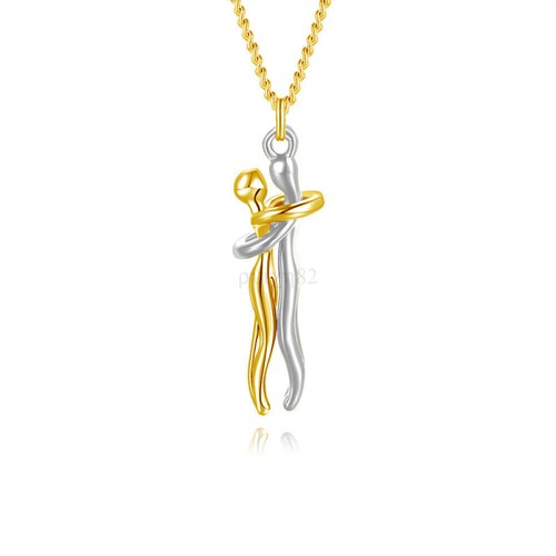 Forever Love Couple Necklace Affectionate Hug Pendant Xmas Valentine's Day Gifts - Picture 4 of 40