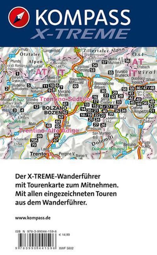 Thumbnail - Kompass X-treme Wanderführer Südtirol, 70 Alpine Touren Ko ...