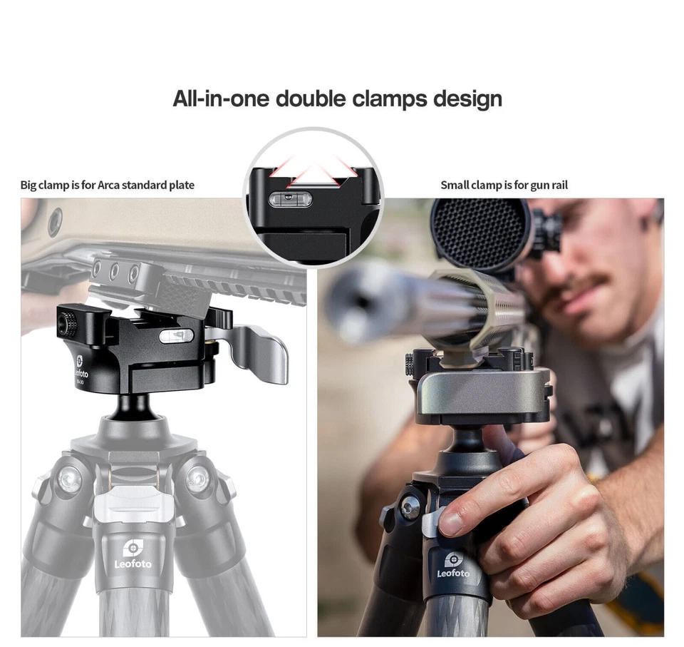 Leofoto MA-30L Low-Profile Rapid-Lock Rifle Head for Rifle (Lever) - Image 4 of 4