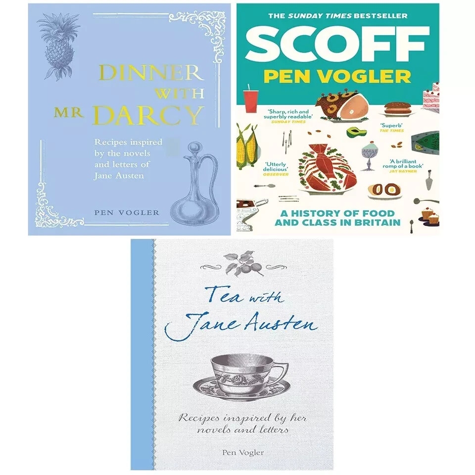 Pen Vogler Collection 3 Books Set Scoff,Dinner with Mr Darcy,Tea with Jane Auste