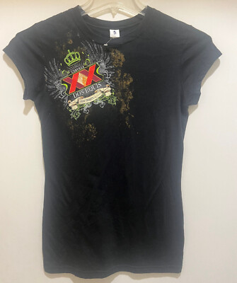 DOS EQUIS Official Licensed Ladies Black Color T-shirt - Brand New