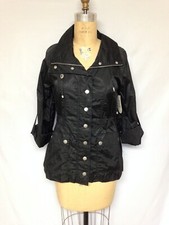 Luii Anorak Jacket Black 3/4 Sleeve S Nwt $78 J649