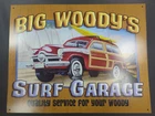 Modern Sheet Metal Sign, Rustic, Vintage-inspired Big Woody's Surf Garage