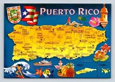 Puerto Rico Map Postcard