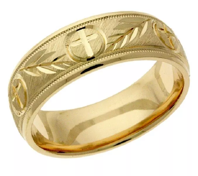 RR282552 8mm Wide Christian Wedding Ring - Aida Designs US