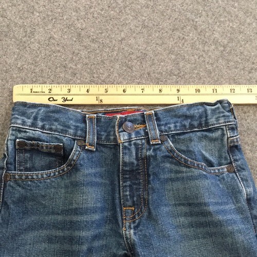 Arizona Jean Boy Sz 7 Jeans Blue Bootcut Adjustable Waist 100% Cotton Minimalist - Picture 8 of 10
