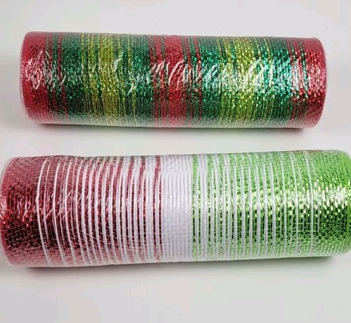 Deko Netz für Kränze Weihnachten Ombre 2 Rollen 10 Zoll 10 Yards