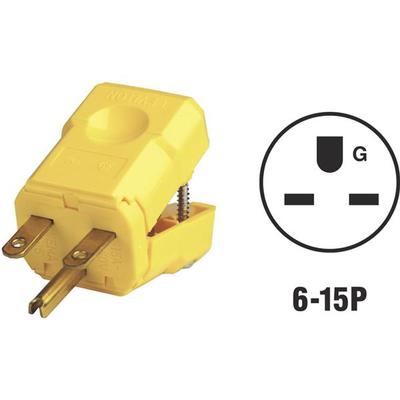 (20)-Leviton 15A 3-Wire 2-Pole 6-15P Python Electric Cord Plug 021-15656-0VY