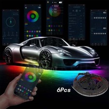 6Pcs RGB DreamLight LED Car Underglow Lights Bluetooth APP Remote Control Strip