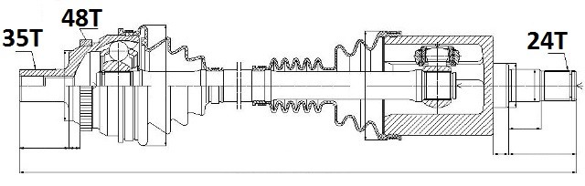 Drive Shaft Mercedes E Class 4Matic W210/S210 07.99-03 /Right, Front/