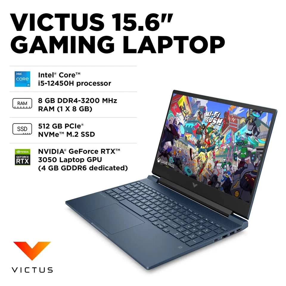 🔥 HP Victus 15.6 Intel i5-12450H/8G/512GB SSD/GeForceRTX3050 Gaming 15-FA0033DX - Image 2 of 4