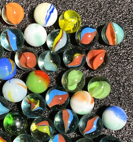125 Vintage Marbles - Variety of Types - in Pint Canning Jar W/Lid - Picture 5 of 9