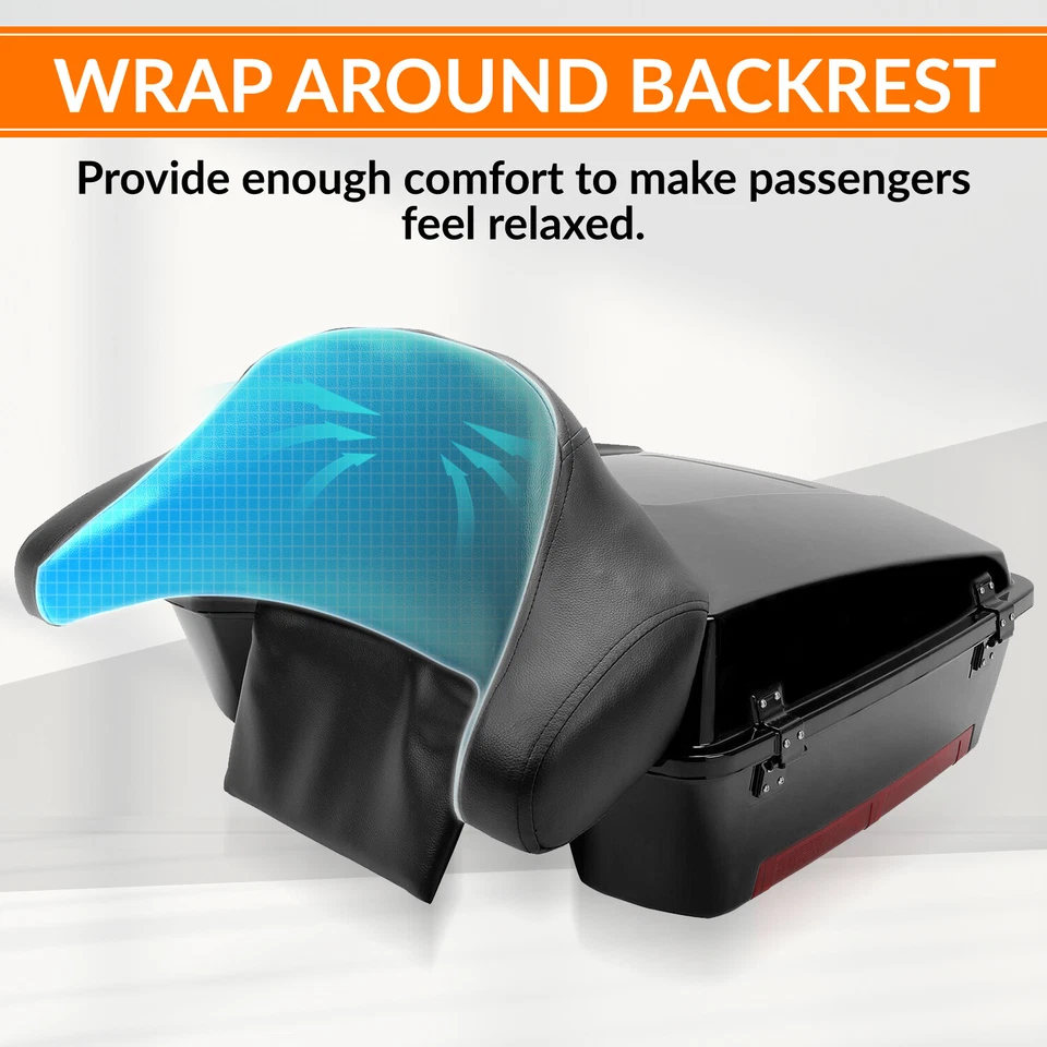 Paquete picado maletero con respaldo apto para Harley Touring Glide 1997-2013 Foto 3 de 4