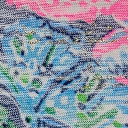 Lilly Pulitzer Etta Scoop Neck Tee Navy Shroom With A View Cotton Slub Top MED - Picture 6 of 7