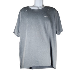 Nike Men  s Grey Dri-FIT Running Rise 365 Reflective Training T-Shirt Size XL