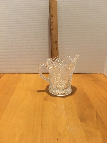 VINTAGE CRYSTAL  CUT GLASS  Creamer - HEAVY 6” Tall - Picture 1 of 4