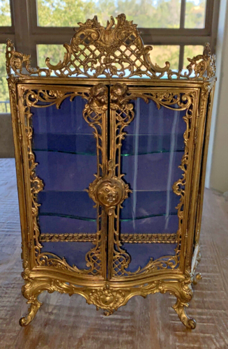 Rare rouleau décoratif antique doré vitrine miniature vitrine vitrine armoire - Photo 1/6