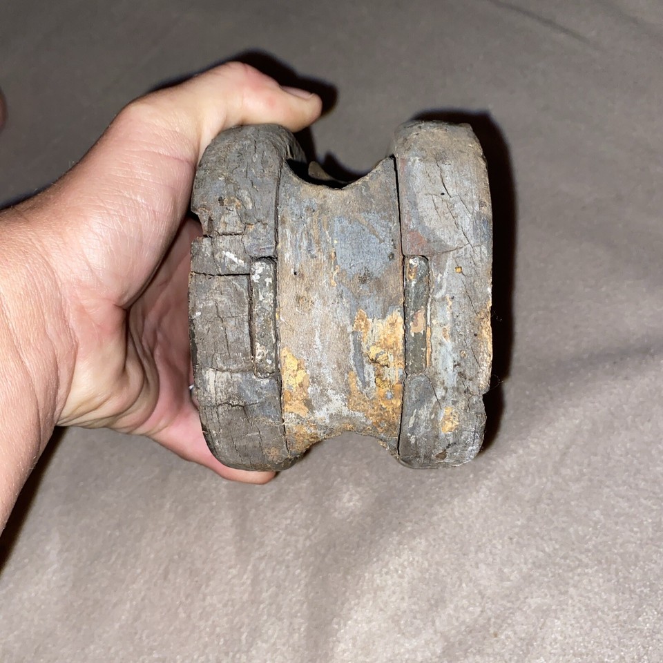 vintage wooden pulley eBay