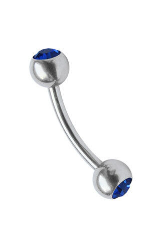 Piercing Gioielli Mini Banana Curvo Barbell 1,2mm Due 2,5mm Sfere IN Pietra - Bild 3 von 16