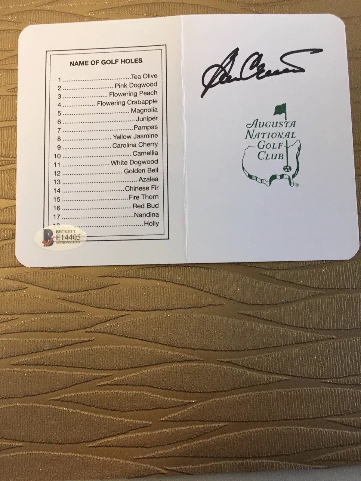 Ben Crenshaw Signed Masters Scorecard Woth Beckett COA 