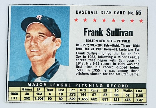 1961 Post - Hand Cut #55 Frank Sullivan