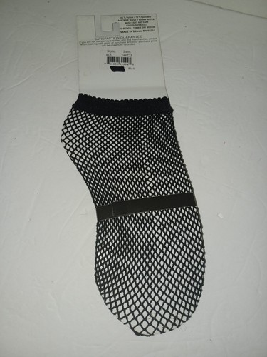 Fishnet Ankle Socks 1 Pair of Black Anklets Nylon Spandex hosiery for shoes - Picture 2 of 3