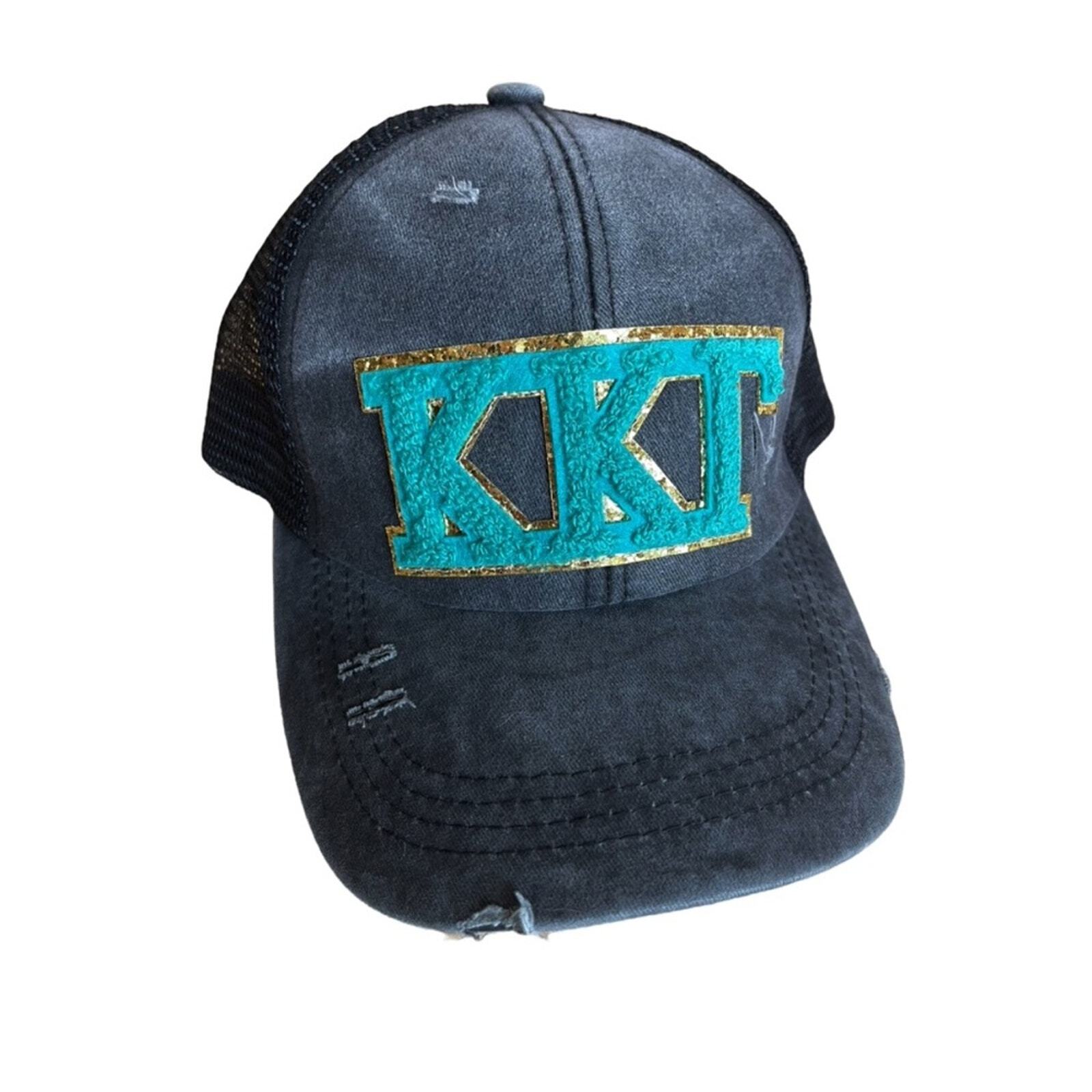 Cappello effetto invecchiato Kappa Kappa Gramma Sorority grigio coda di pony