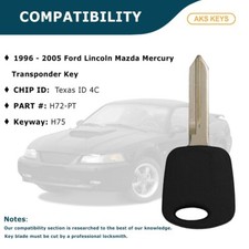 10X Transponder Key Shell Case With Blade H72 H75 for Ford With Chip