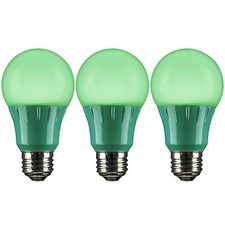 A19 Green Led Bulb - Non-dimmable Colored Light Bulb 3w 140lm W E26