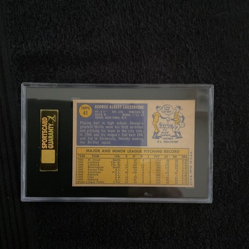 1970 Topps GEORGE LAUZERIQUE A’s NM-MT SGC 8 - Picture 2 of 2