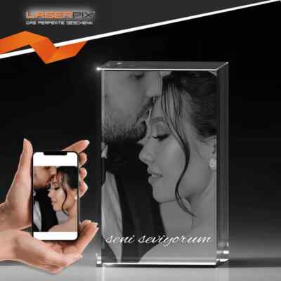 3D Glas Personalisiert - Foto & Wunschgravur   Anlässe, Tiere, familie etc. R80