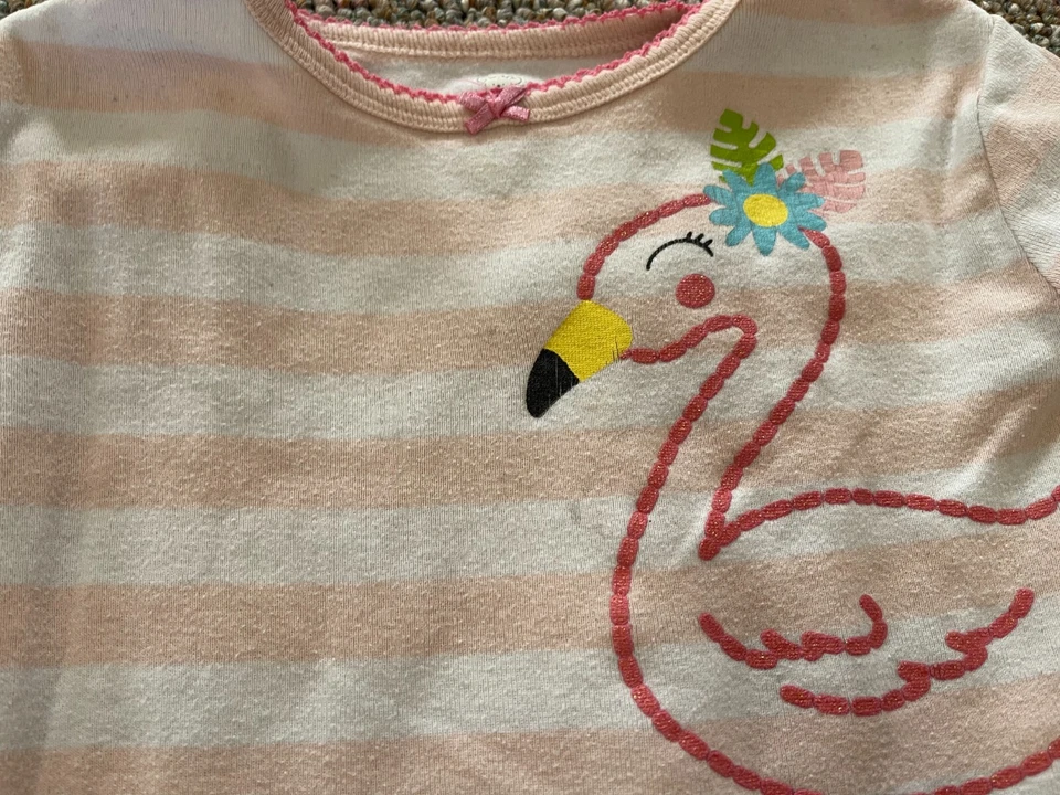 Koala Kids Pink Striped Flamingo PJs 2T - Image 3 of 4