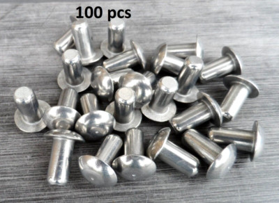 (100 pcs) AURORA PARTS 1/4 X 1/2 BUCK RIVET ALUM UNIVERSAL HD RIV1/4X1 ...