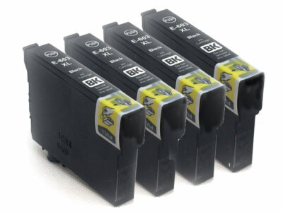 E-603XLBK x4 schwarz kompatibel (Nicht-Original-Zubehör-Hersteller) Tinten zum Ersatz 603 XL Seestern Serie