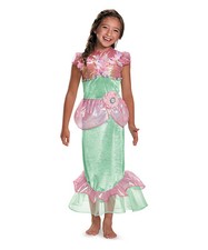 Girls Mermaid Costume Pink Green Sea Princess Fancy Dress Halloween Child S M