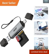 SD Card Reader USB C, Dual Slots USB Type C to Micro SD Card Adapter Memory...