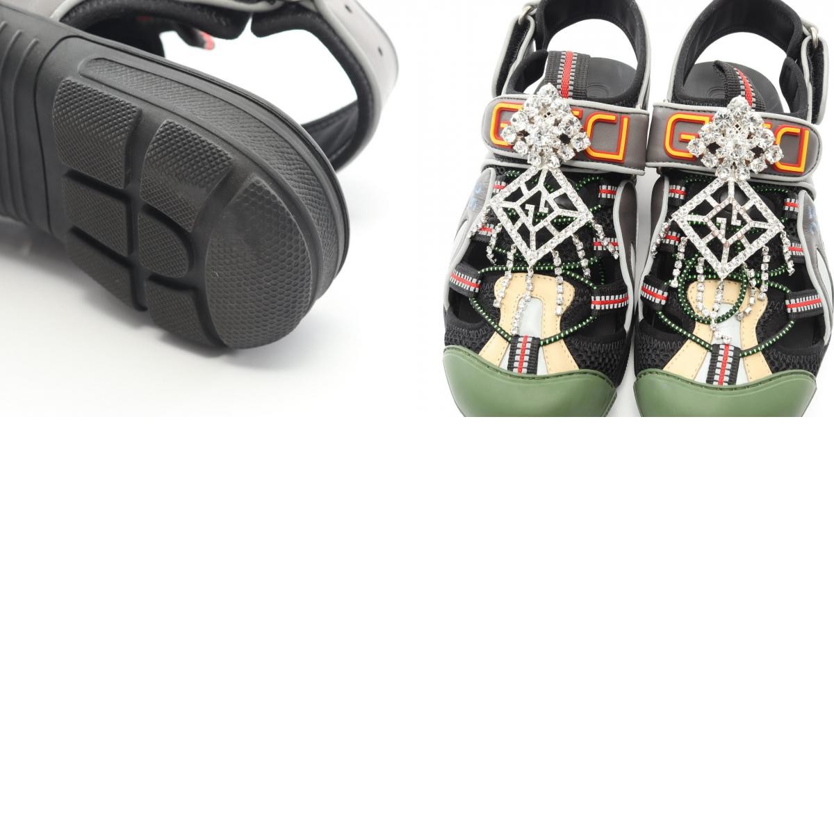 GUCCI Sandals Shoes Fabric Women's Multicolor 571557 thumbnail 10