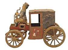 LEHMANN GIOCATTOLO TEDESCO LATTA AVVOLGIBILE AUTO CARROZZA PUBBLICITARIA BAYLESS CON AUTISTA