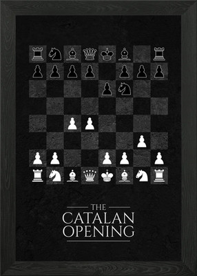 Gerahmtes Wandbild Catalan Opening Chess Poster Leinwanddruck Bild