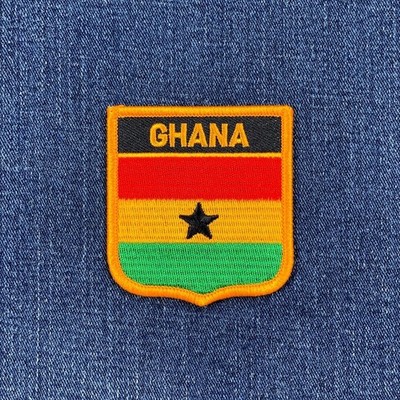 Ghana Patch - Embroidered Flag Shield Patch 2.75'' (Iron On)