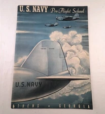 U.S. Navy Pre- Flight School Athens Georgia Booklet With Signatures 